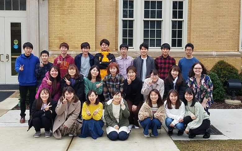 Chiba University Students in front of B.B. Comer