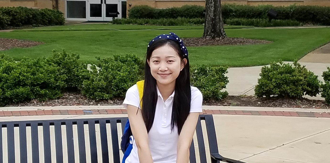 An ELI student from China outside of B.B. Comer